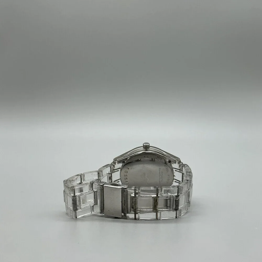 Fossil ES2364 Womens Watch 38mm MOP Clear Bracelet Crystals Date New Batt 7
